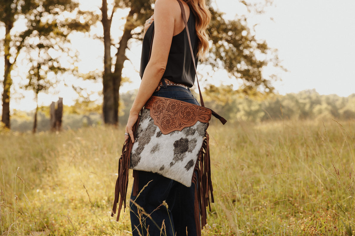 Holographic Cowhide Keep It Gypsy Leather Cross Body Purse