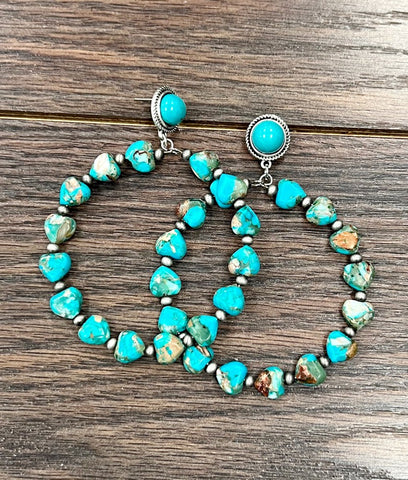 Turquoise Heart Gemstone Earrings