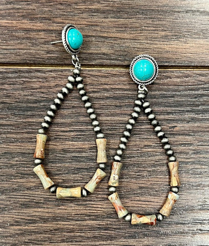 Navajo Pearl Gemstone Earrings