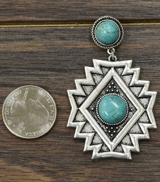 Tribal Turquoise Post Earrings